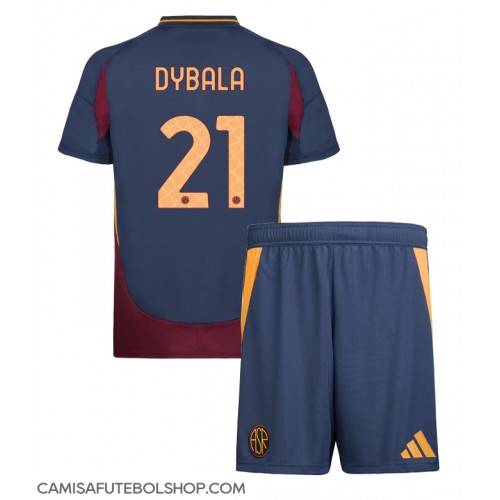 Camisa de time de futebol AS Roma Paulo Dybala #21 Replicas 3º Equipamento Infantil 2024-25 Manga Curta (+ Calças curtas)